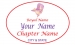 White Oval name Badge Artwork 27 Pink